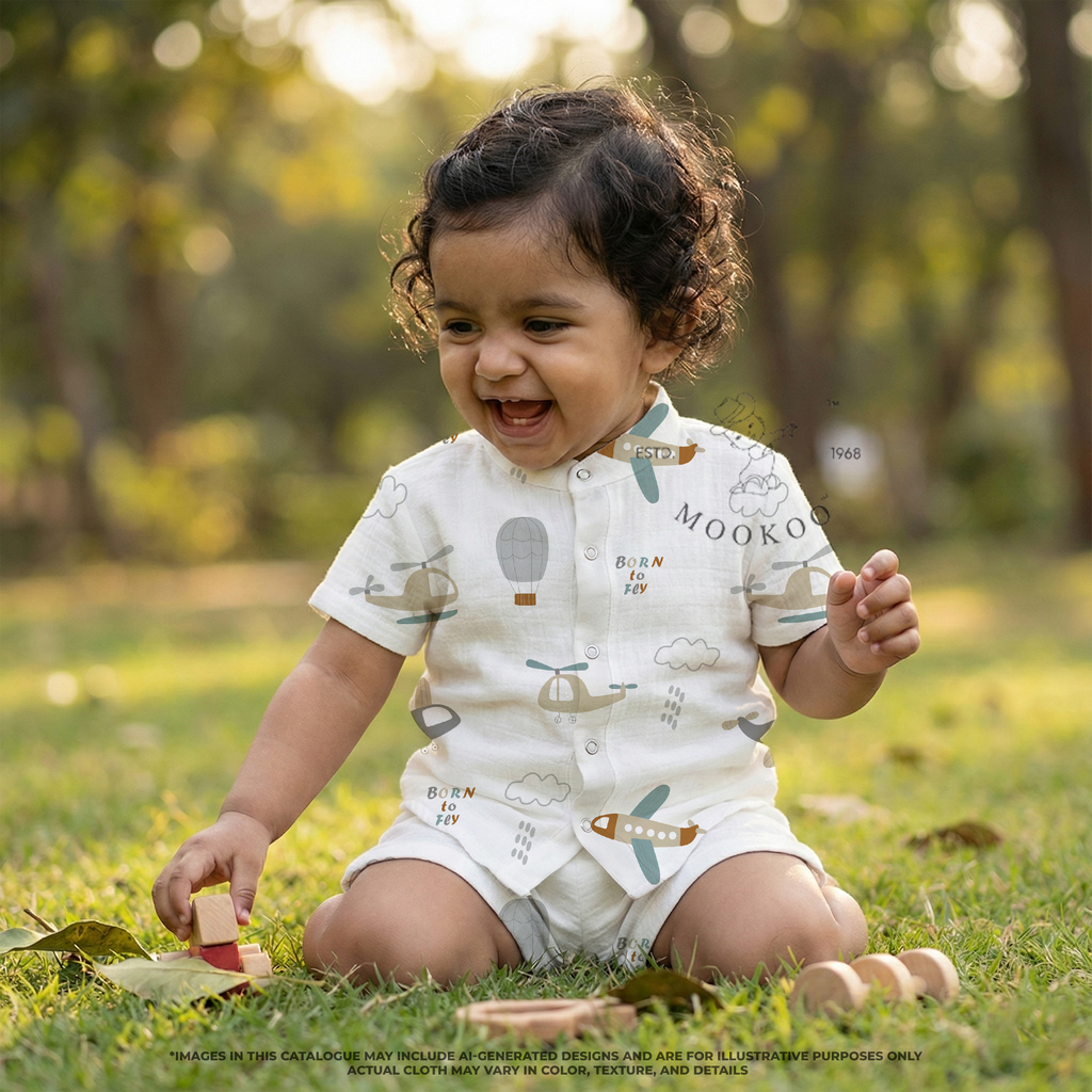 Shirt & Shorts | Muslin Cotton